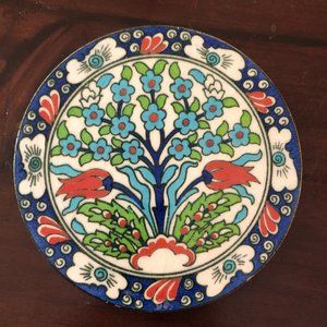 Vintage Tek Cini Round Floral Tile